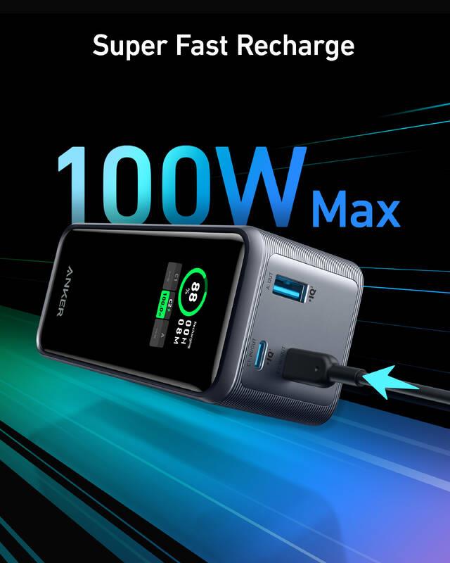 Anker Prime 20000mAh, 200W Powerbanka černá