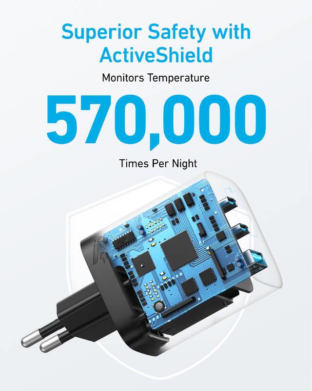 Anker Prime GaN 67W, 2xUSB-C, 1xUSB Nabíječka do sítě černá