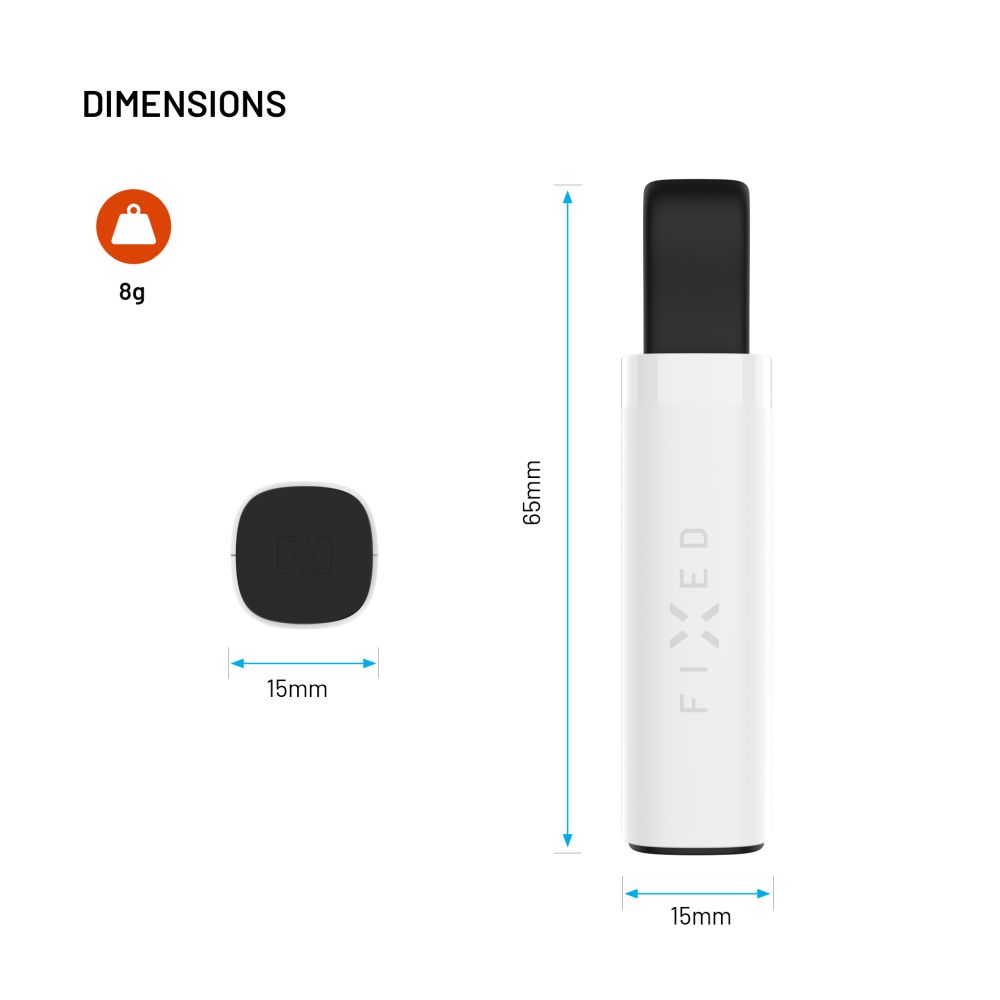 Smart tracker FIXED Tag Stick s podporou Find My, bílý