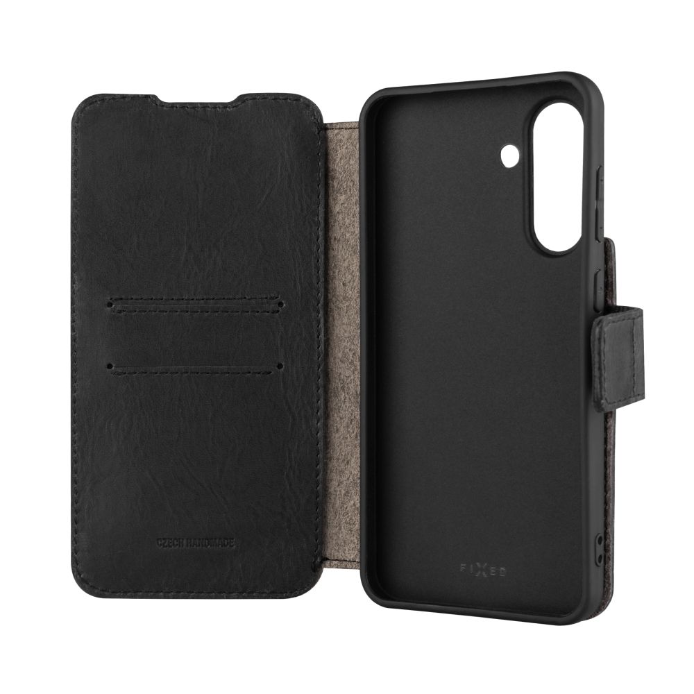 Kožené pouzdro typu kniha FIXED ProFit pro Samsung Galaxy A36 5G, černé
