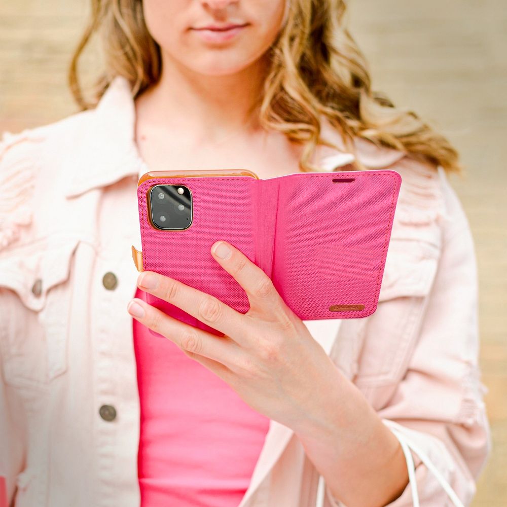 CANVAS Book case for IPHONE 16 Plus pink