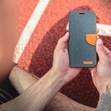 CANVAS Book case for SAMSUNG A14 4G / A14 5G navy blue
