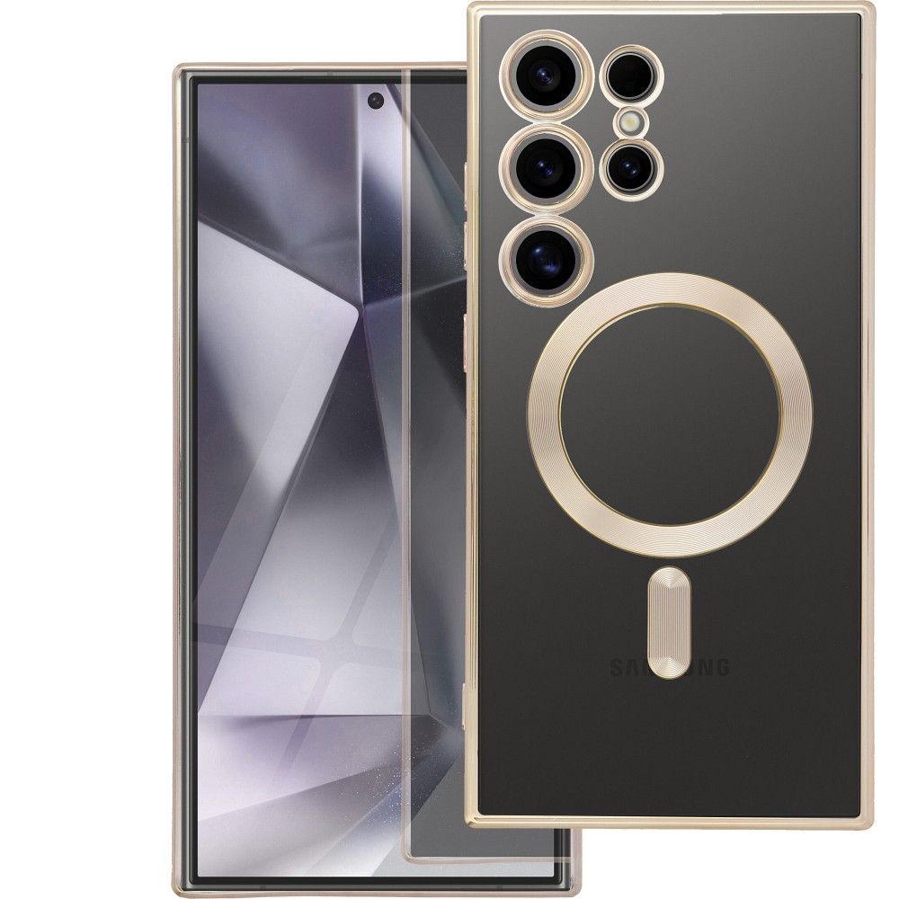 ELECTRO MAG COVER case compatible with MagSafe for SAMSUNG S25 Edge gold