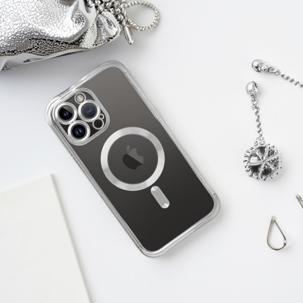 ELECTRO MAG COVER case compatible with MagSafe for SAMSUNG S25 Edge silver