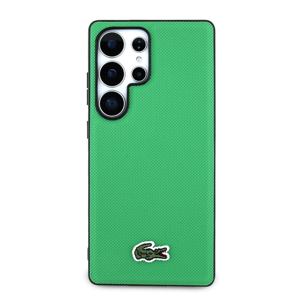 Zadní kryt Lacoste Iconic Petit Pique Woven Logo MagSafe pro Samsung Galaxy S25 Ultra, zelená