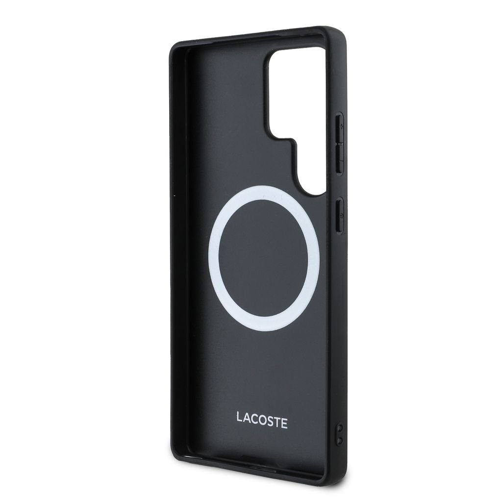 Lacoste Iconic Petit Pique Woven Logo MagSafe Zadní Kryt pro Samsung Galaxy S25 Ultra Green