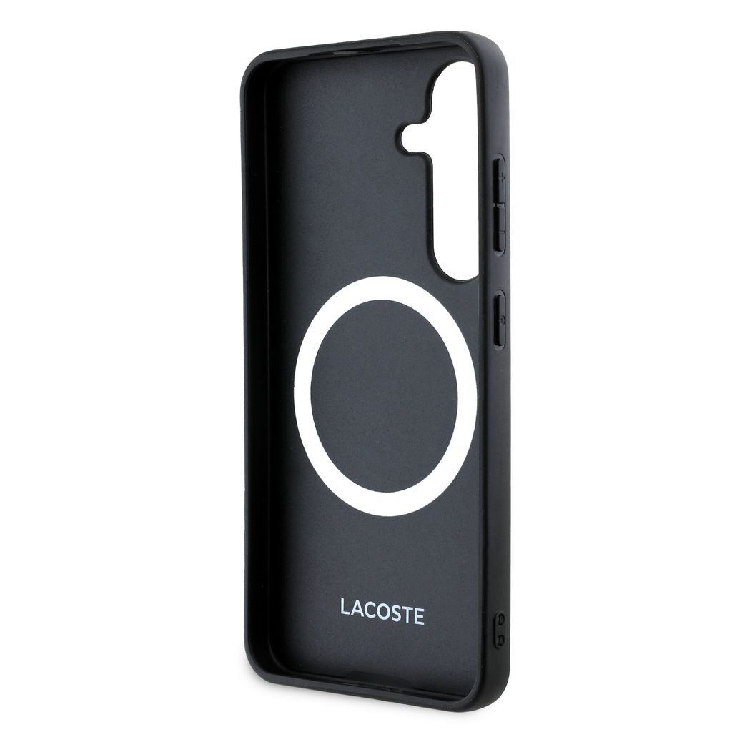 Lacoste Iconic Petit Pique Woven Logo MagSafe Zadní Kryt pro Samsung Galaxy S25 Green