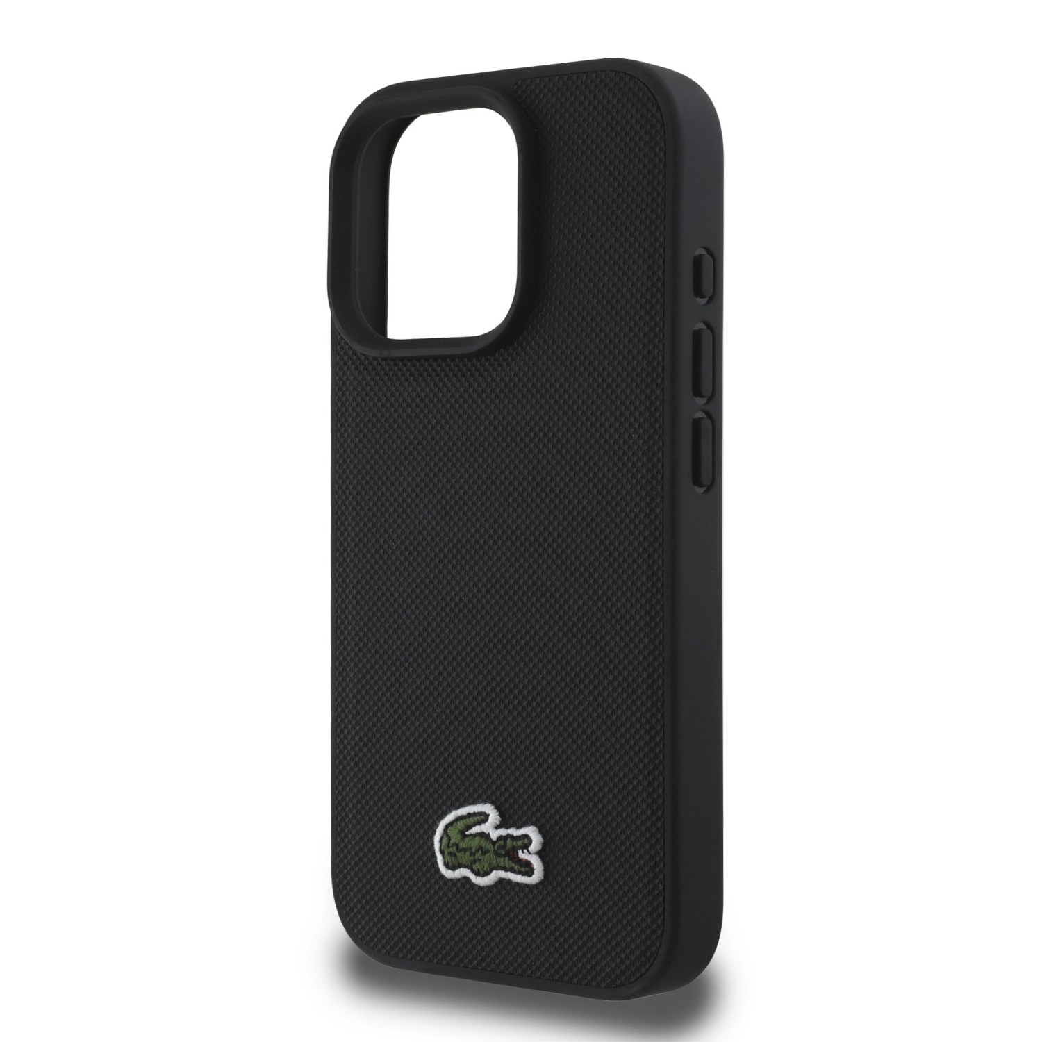 Lacoste Iconic Petit Pique Woven Logo MagSafe Zadní Kryt pro iPhone 16 Pro Black + USB-C/USB-C Datový Kabel 