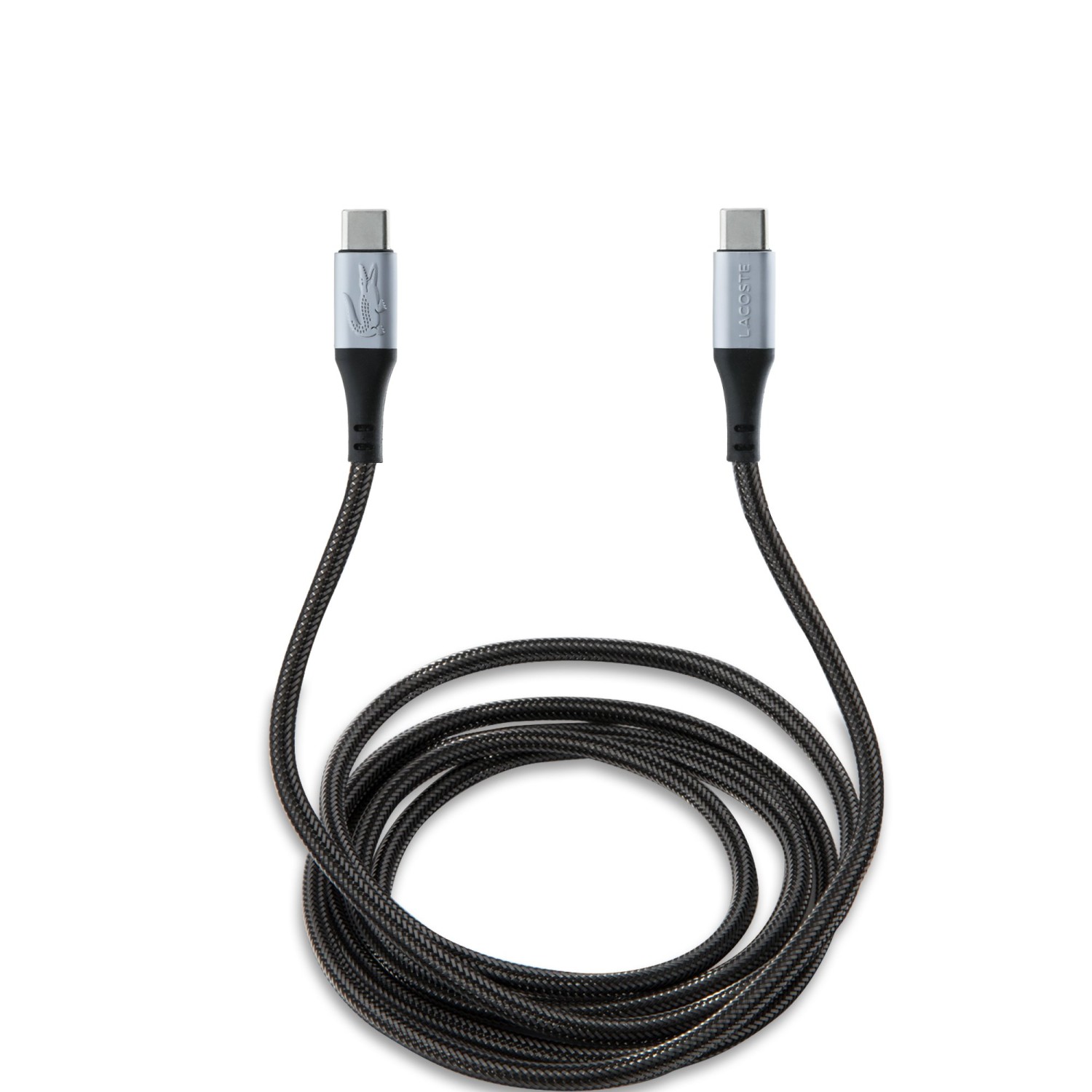 Lacoste Iconic Petit Pique Woven Logo MagSafe Zadní Kryt pro iPhone 15 Pro Black + USB-C/USB-C Datový Kabel