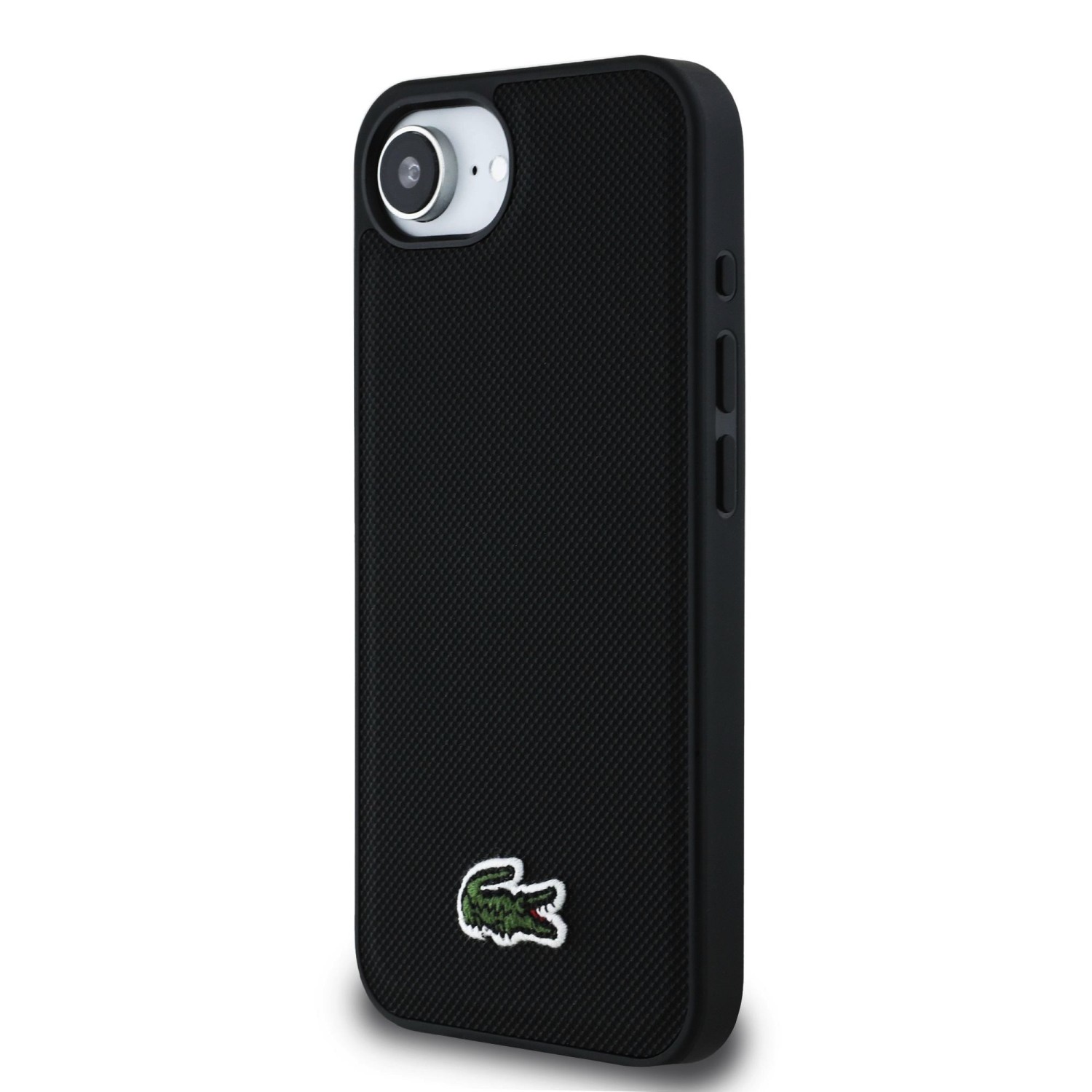 Lacoste Iconic Petit Pique Woven Logo MagSafe Zadní Kryt pro iPhone 16e Black