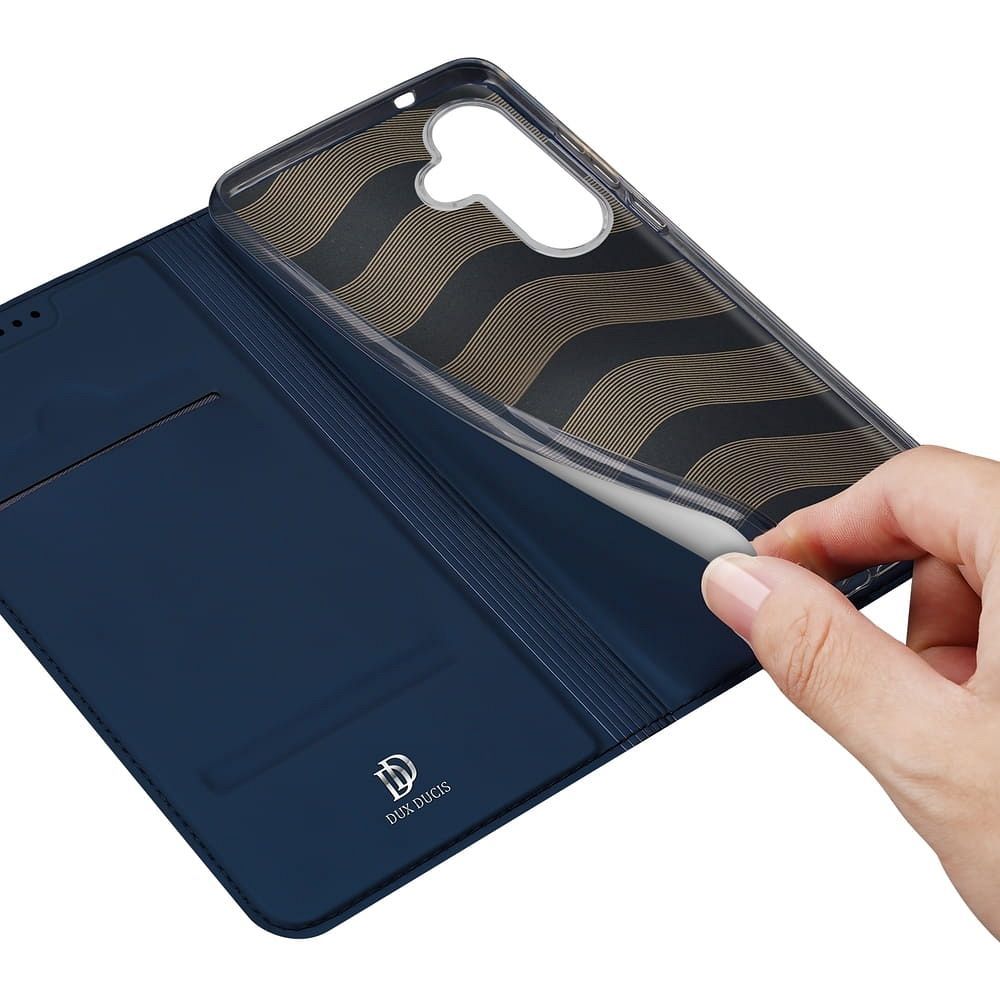 Flipové pouzdro DUX DUCIS wallet case SKIN PRO pro Samsung Galaxy S25, modrá