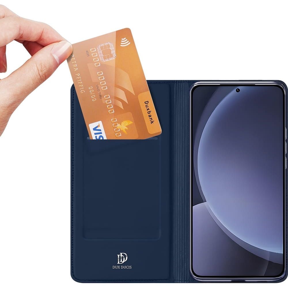 Flipové pouzdro DUX DUCIS wallet case SKIN PRO pro Samsung Galaxy S25, modrá