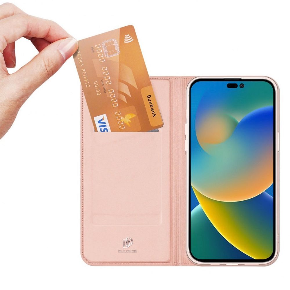 DUX DUCIS wallet case SKIN PRO for IPHONE 14 Pro Max rose