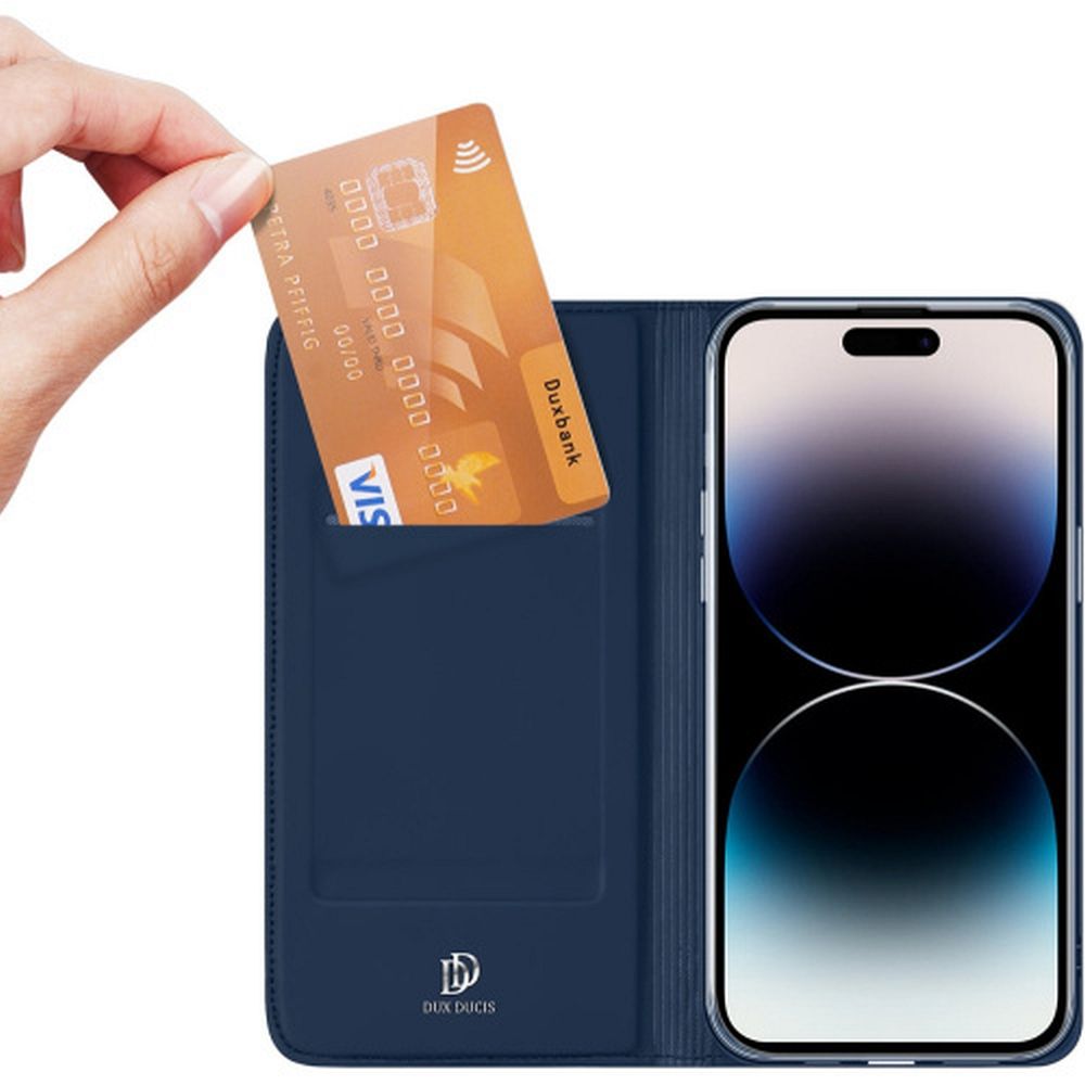 DUX DUCIS wallet case SKIN PRO for IPHONE 15 Pro blue