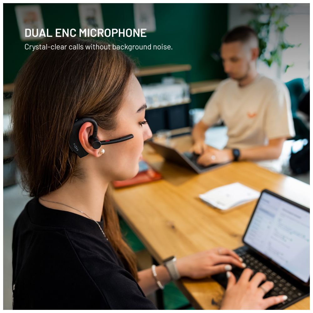 Bluetooth headset FIXED Talk Pro s ENC a otevřenou konstrukcí, černý