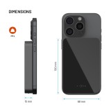 Powerbanka FIXED MagZen 10 Crystal s bezdrátovým nabíjením se standardem Qi2 a podporou MagSafe, 10 000 mAh, černá