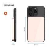 Powerbanka FIXED MagZen 5 Crystal s bezdrátovým nabíjením se standardem Qi2 a podporou MagSafe, 5 000 mAh, růžová