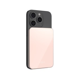 Powerbanka FIXED MagZen 5 Crystal s bezdrátovým nabíjením se standardem Qi2 a podporou MagSafe, 5 000 mAh, růžová