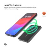 Powerbanka FIXED MagZen 5 Crystal s bezdrátovým nabíjením se standardem Qi2 a podporou MagSafe, 5 000 mAh, černá