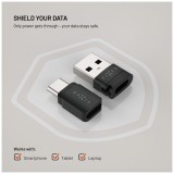 Hliníkový USB-C/C a USB-C/U Data blocker 2in1 FIXED, černý