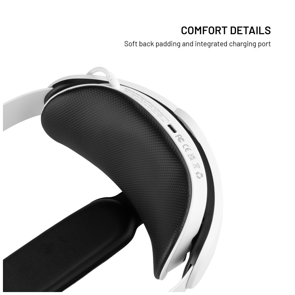 Náhlavní popruh s baterií FIXED VR Power Headstrap pro Meta Quest 3/3S, 6 000 mAh, bílý