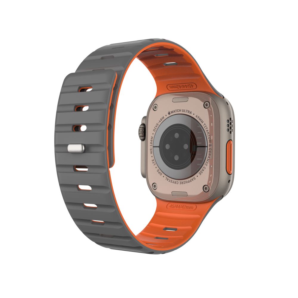 Magnetický řemínek FIXED Silicone Magnetic Strap pro Apple Watch 44/45/46/49mm, světle šedý