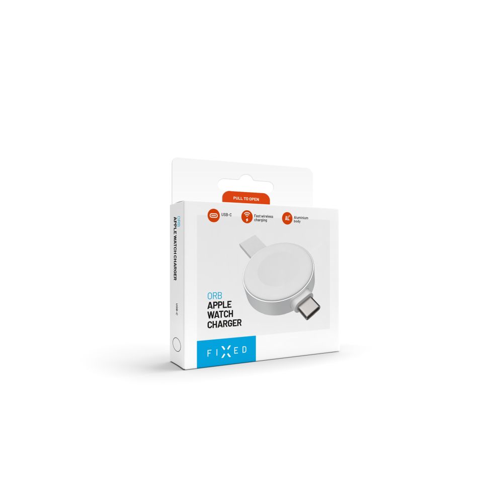 Nabíjecí USB-C adaptér FIXED Orb 2 pro Apple Watch s podporou rychlonabíjení, bílý
