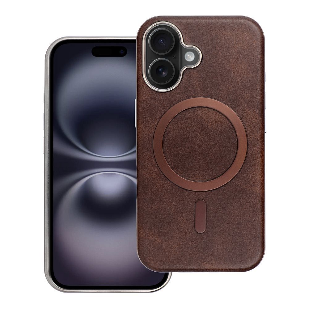 Zadní kryt GENTLEMAN MAG COVER Case compatible with MagSafe proApple iPhone 16e, hnědá