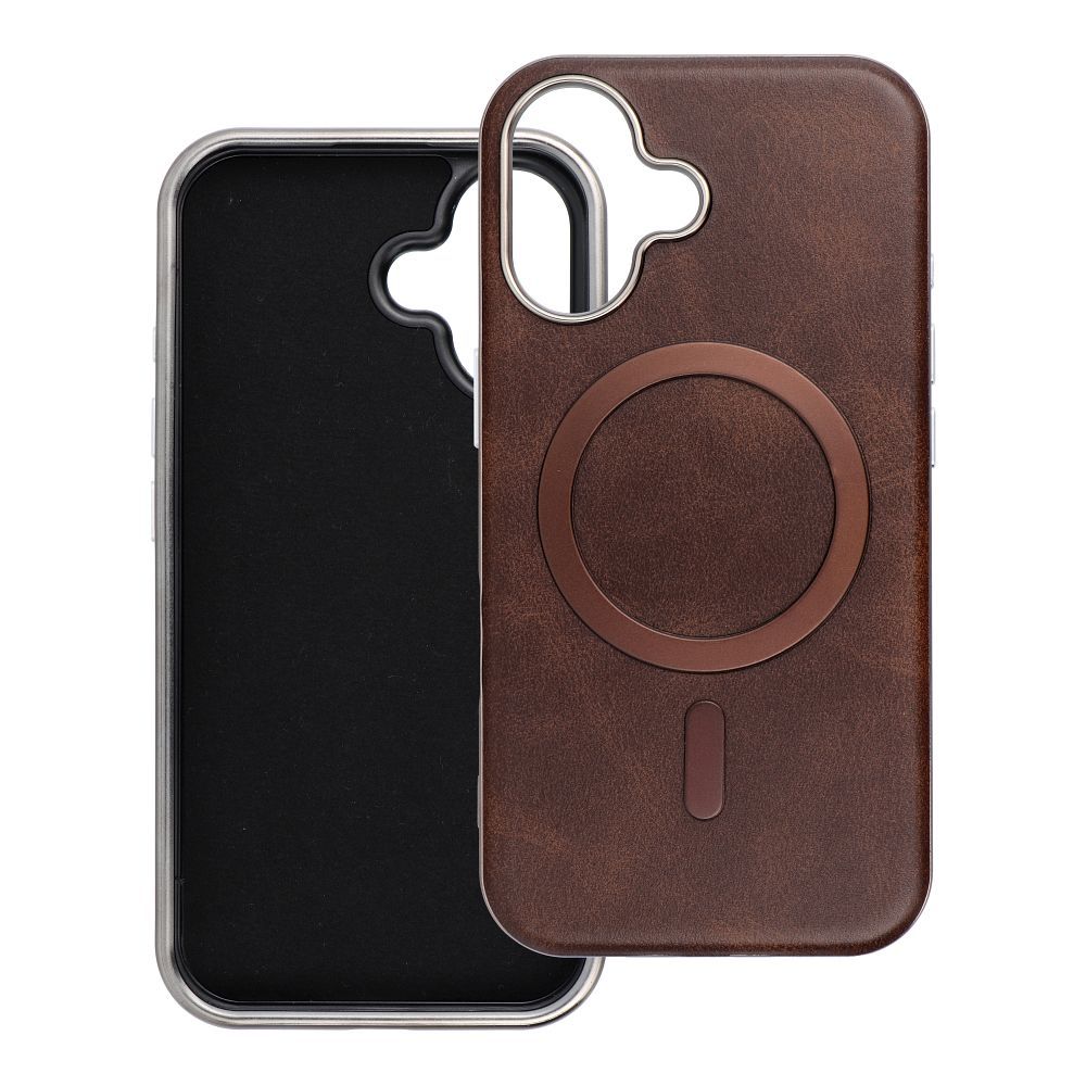 Zadní kryt GENTLEMAN MAG COVER Case compatible with MagSafe proApple iPhone 16e, hnědá