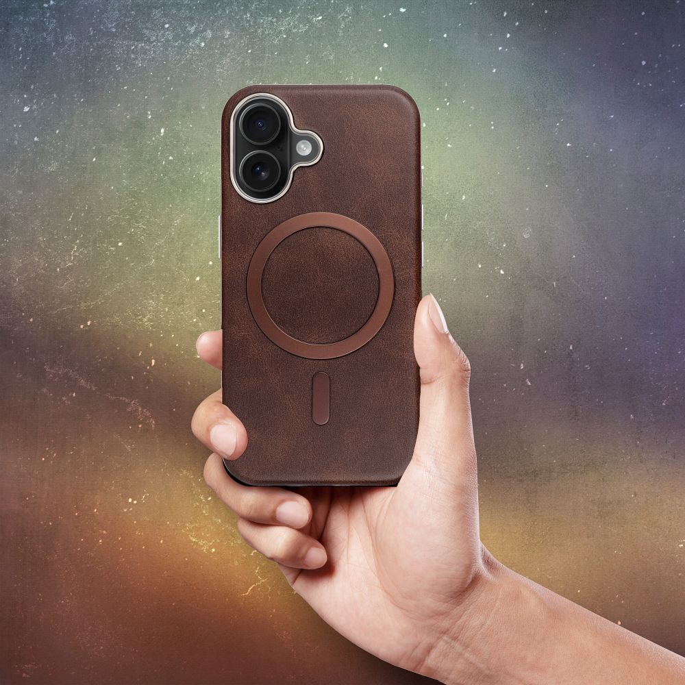Zadní kryt GENTLEMAN MAG COVER Case compatible with MagSafe proApple iPhone 16e, hnědá