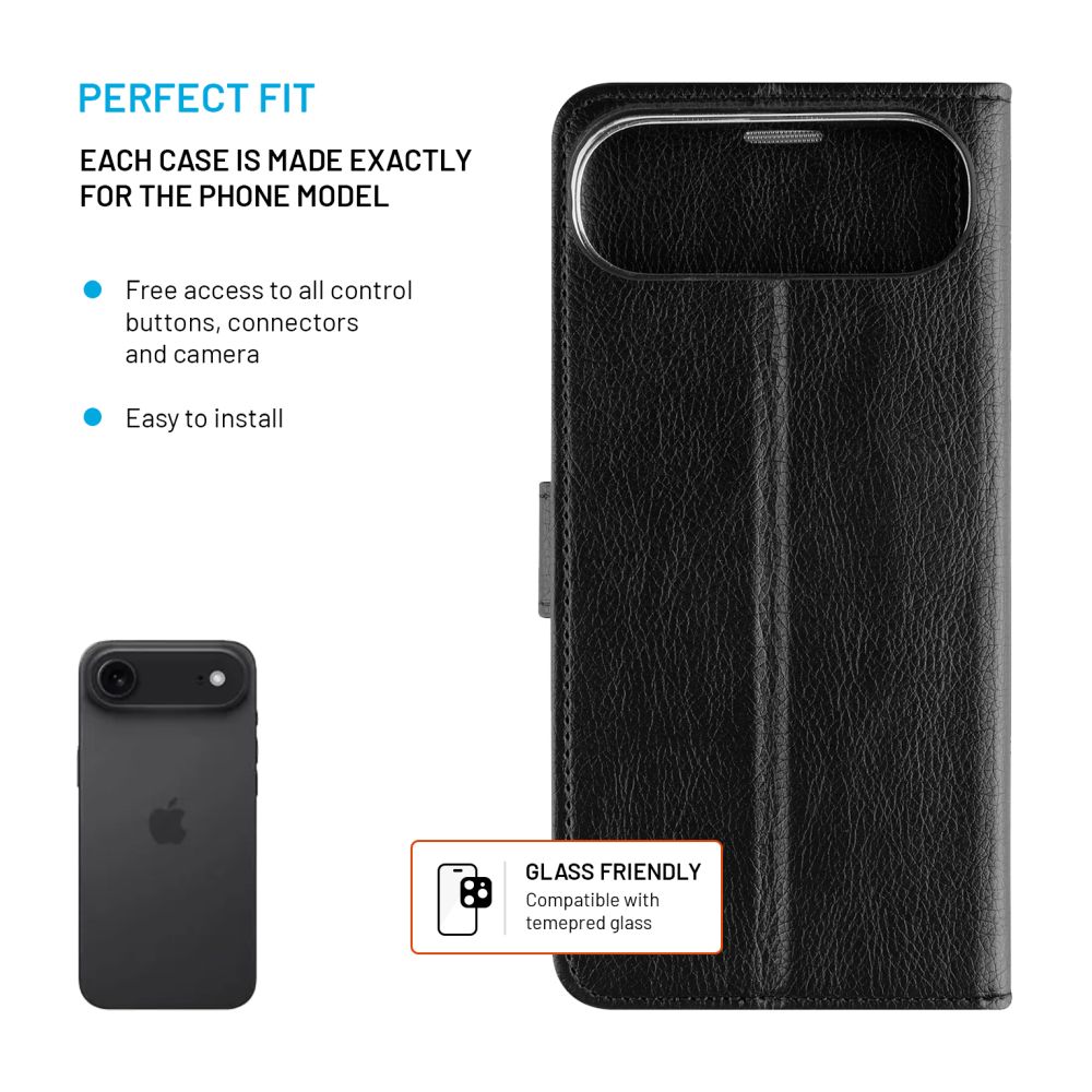Pouzdro typu kniha FIXED Opus pro Apple iPhone 17 Air, černé