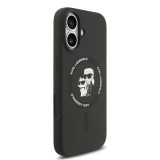 Karl Lagerfeld Liquid Silicone Karl and Choupette MagSafe Zadní Kryt pro iPhone 17 Black