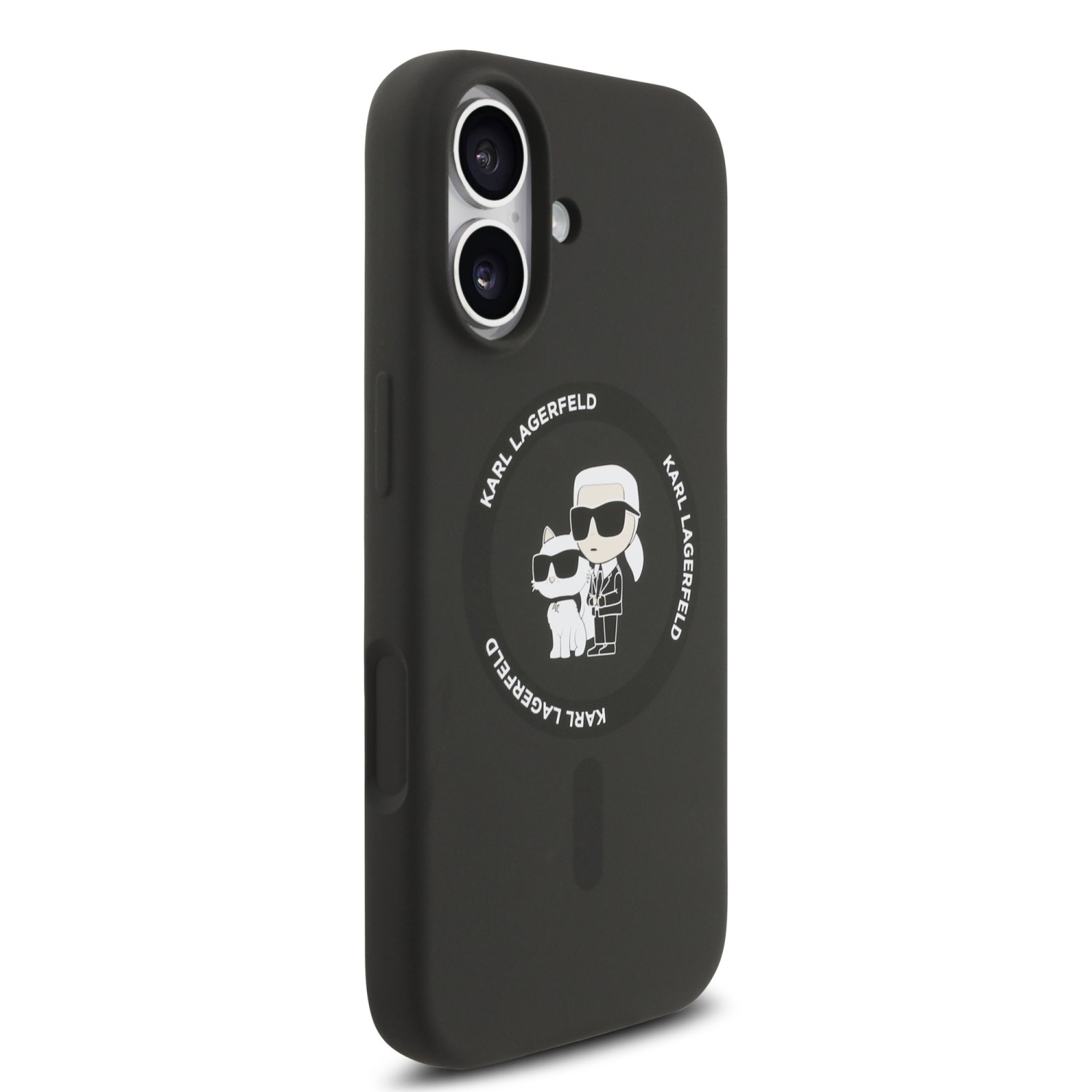 Karl Lagerfeld Liquid Silicone Karl and Choupette MagSafe Zadní Kryt pro iPhone 17 Black