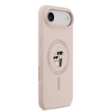 Karl Lagerfeld Liquid Silicone Karl and Choupette MagSafe Zadní Kryt pro iPhone 17 Air Pink