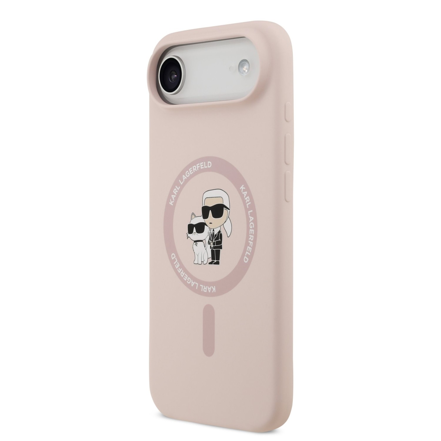 Karl Lagerfeld Liquid Silicone Karl and Choupette MagSafe Zadní Kryt pro iPhone 17 Air Pink