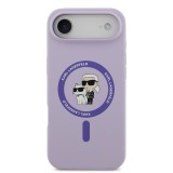 Karl Lagerfeld Liquid Silicone Karl and Choupette MagSafe Zadní Kryt pro iPhone 17 Air Purple