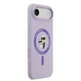Karl Lagerfeld Liquid Silicone Karl and Choupette MagSafe Zadní Kryt pro iPhone 17 Air Purple