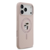 Karl Lagerfeld Liquid Silicone Karl and Choupette MagSafe Zadní Kryt pro iPhone 17 Pro Max Pink