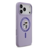 Karl Lagerfeld Liquid Silicone Karl and Choupette MagSafe Zadní Kryt pro iPhone 17 Pro Max Purple