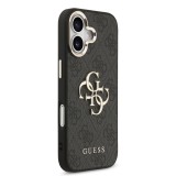 Guess PU Leather 4G Metal Logo Gold Frame Zadní Kryt pro iPhone 17 Black