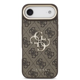 Zadní kryt Guess PU Leather 4G Metal Logo Gold Frame pro Apple iPhone Air, hnědá
