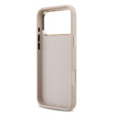 Guess PU Leather 4G Metal Logo Gold Frame Zadní Kryt pro iPhone 17 Pro Max Pink