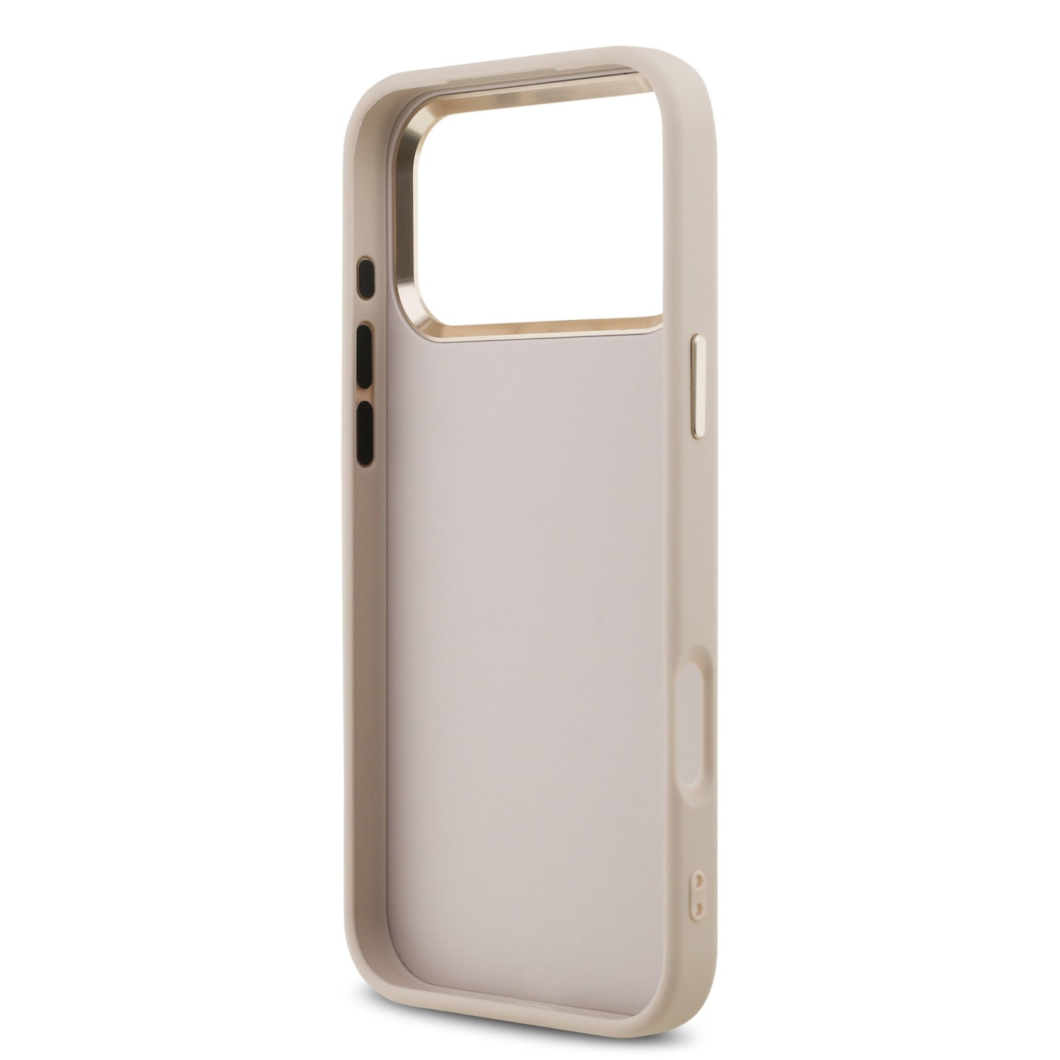 Guess PU Leather 4G Metal Logo Gold Frame Zadní Kryt pro iPhone 17 Pro Max Pink