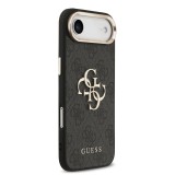 Guess PU Leather 4G Metal Logo Gold Frame Zadní Kryt pro iPhone 17 Air Black