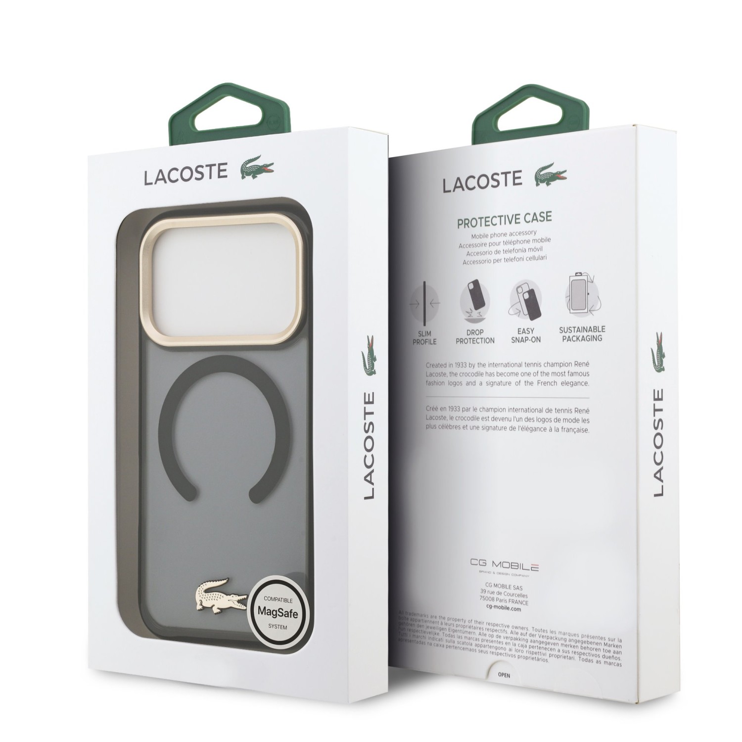 Lacoste PC/TPU Frosted Finish Gold Logo MagSafe Zadní Kryt pro iPhone 17 Pro Black
