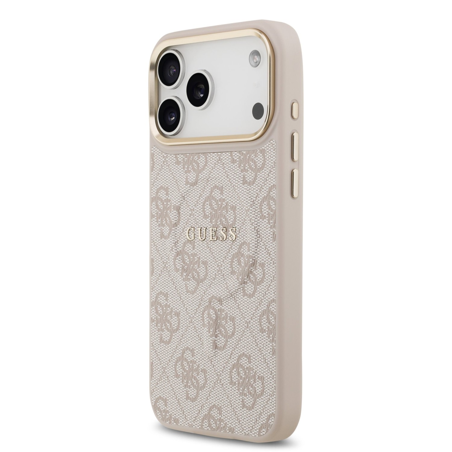 Guess PU Leather 4G Gold Frame MagSafe Zadní Kryt pro iPhone 17 Pro Max Pink
