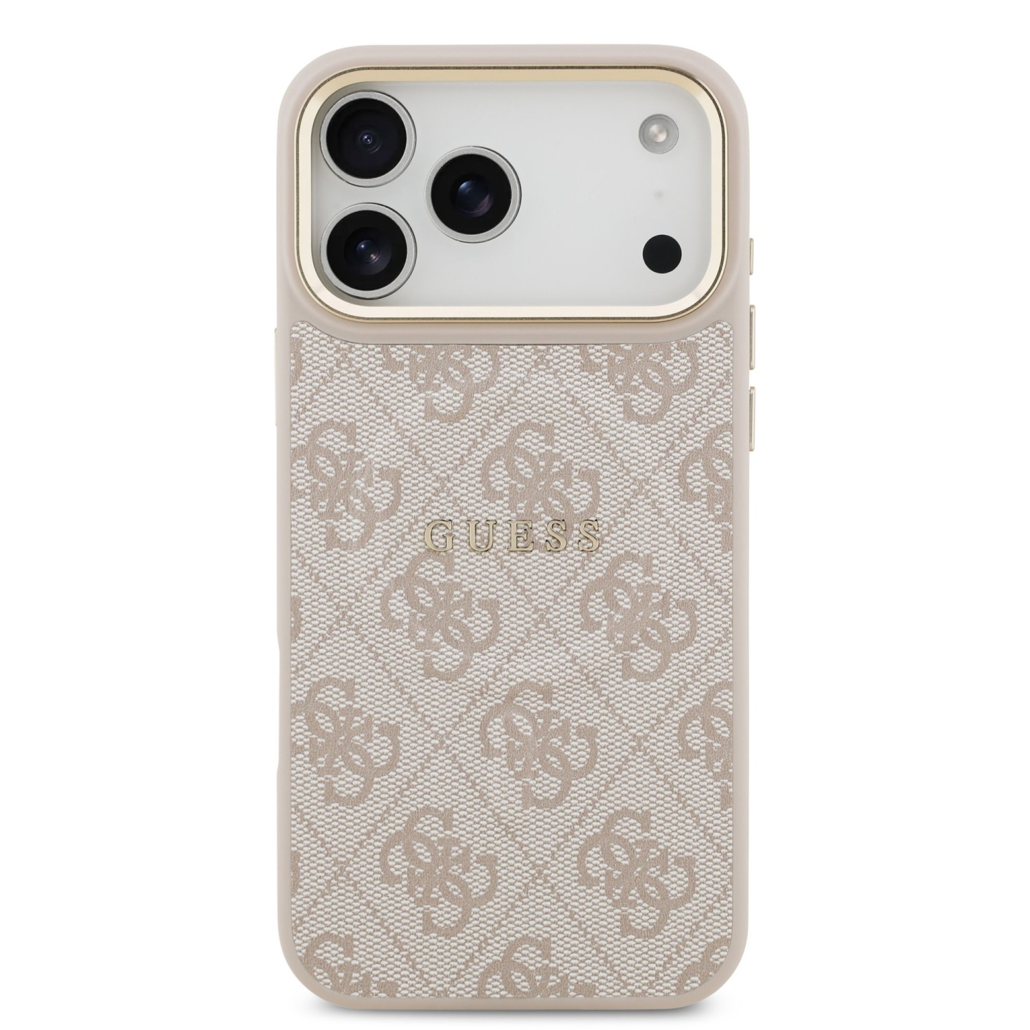 Guess PU Leather 4G Gold Frame MagSafe Zadní Kryt pro iPhone 17 Pro Max Pink