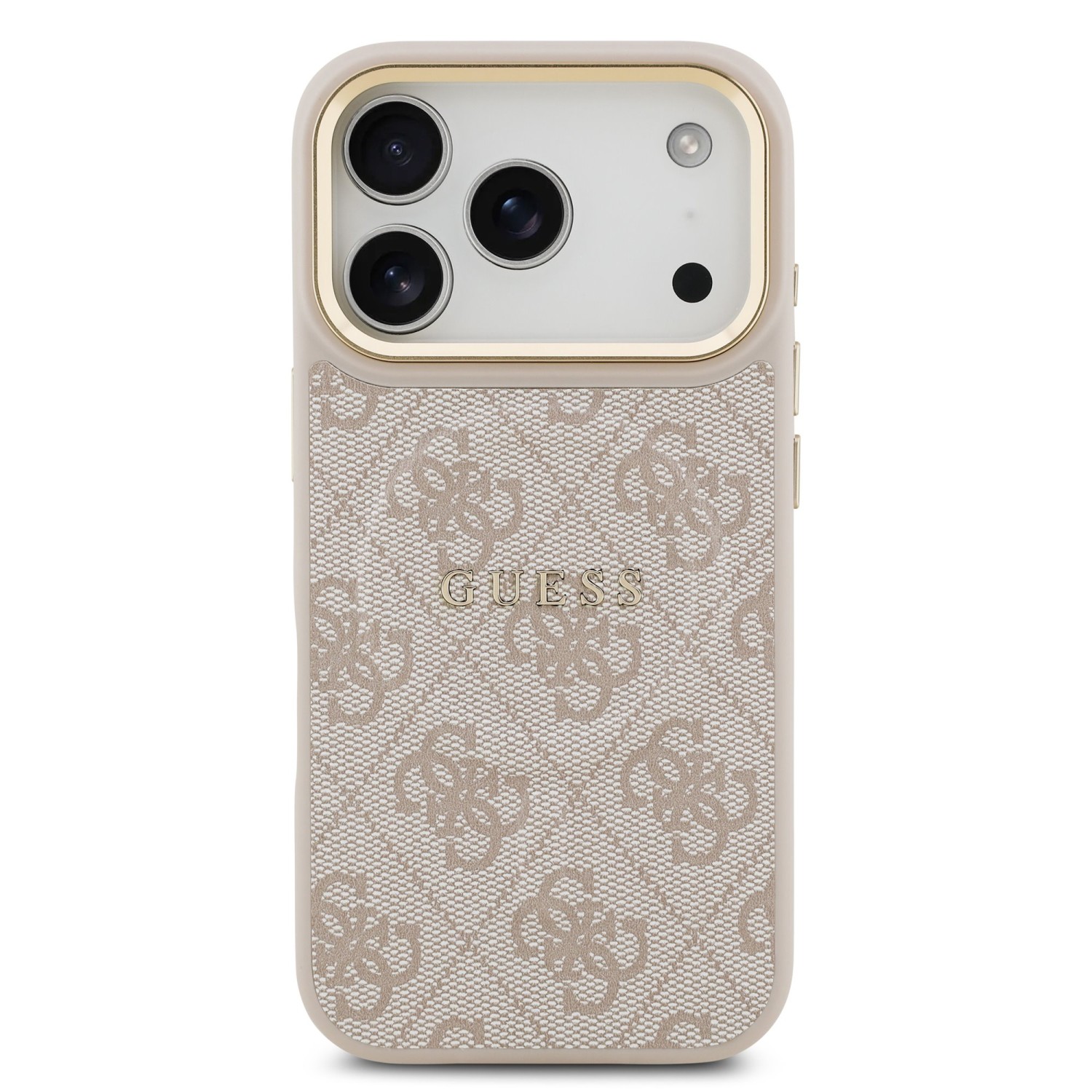 Guess PU Leather 4G Gold Frame MagSafe Zadní Kryt pro iPhone 17 Pro Pink