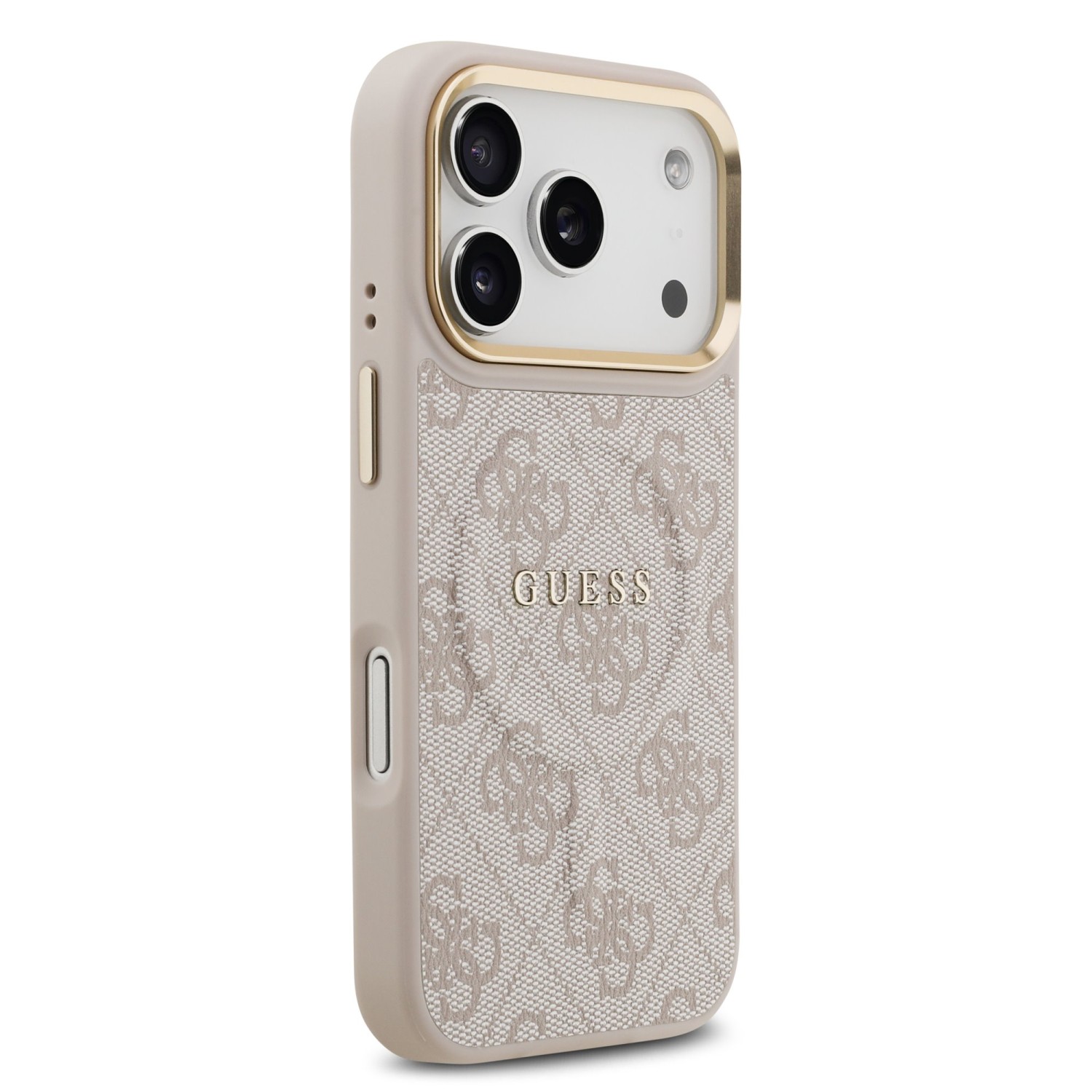 Guess PU Leather 4G Gold Frame MagSafe Zadní Kryt pro iPhone 17 Pro Pink