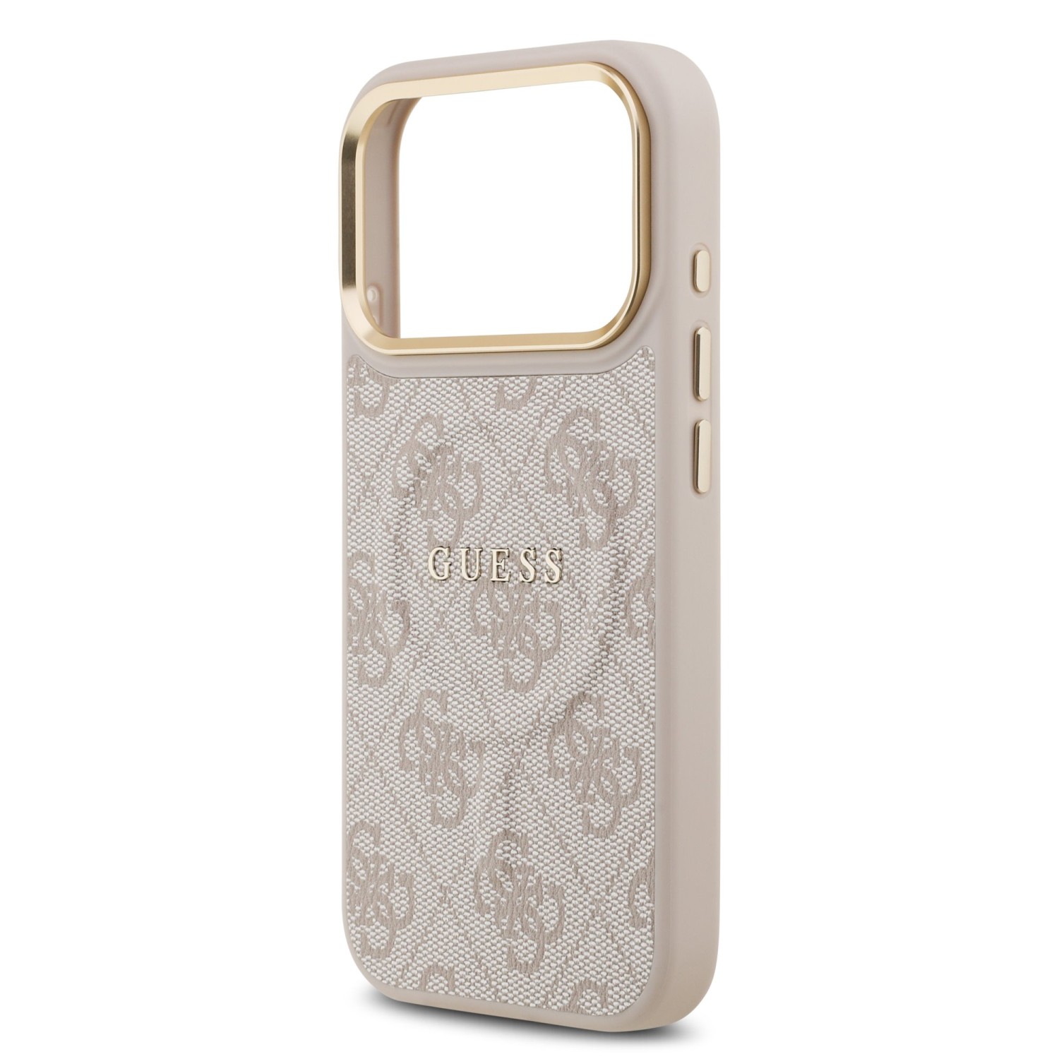 Guess PU Leather 4G Gold Frame MagSafe Zadní Kryt pro iPhone 17 Pro Pink